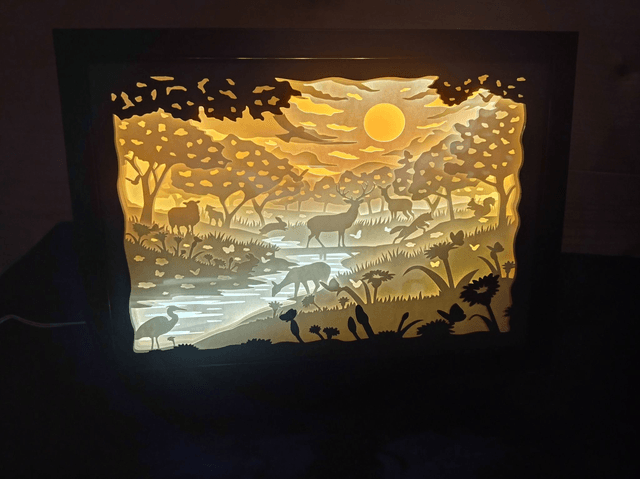 Boîte à lumière "Animaux de la fôret"