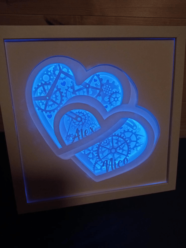 Boîte à lumière "Coeurs"
